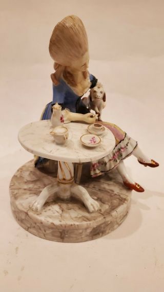 Antique Royal Copenhagen Porcelain Figurine Lady with Dog 2