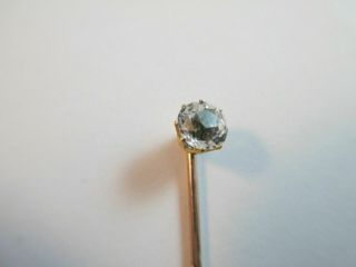 Antique 9ct Solid Gold Stick / Tie Pin - Rock Crystal Head 3
