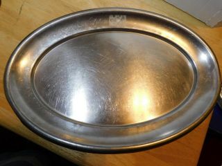 Plate Legion Utensils Stainless Steel Oval Serving Platter 17”x12 3/8 " Vtg.  