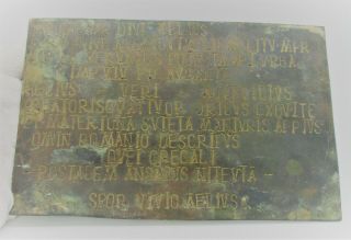 Ancient Roman Bronze Military Diploma Plaque With Important Inscriptions