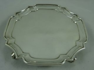 George I Style Solid Silver Card Waiter,  1927,  215gm