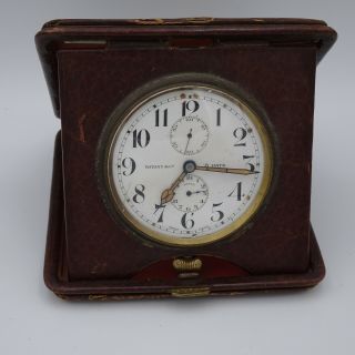 Antique Tiffany & Co.  Travel Alarm Clock.  Second Hand & Alarm Dials.  Early 20th C