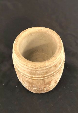 Miniature Stone Barrel Hand Carved Vintage 2