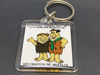 Vintage Keyring The Flintstones Keychain Barney & Fred Ancien Porte - Clés Arthur