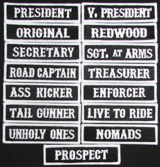 Son Of Outlaw Mc Club Vice President Officer Title Biker 15 Front Patch Set Usa