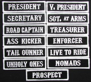 Son Of Outlaw Mc Club Vice President Officer Title Biker 13 Front Patch Set Usa