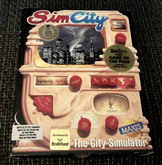 Vintage Sim City (1989) Pc Big Box Game 3.  5,  5.  25 Floppy