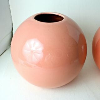 Royal Haegar Pottery Pink Mauve Orb Vase Ball Deco Usa Made Ceramic Vintage 4306