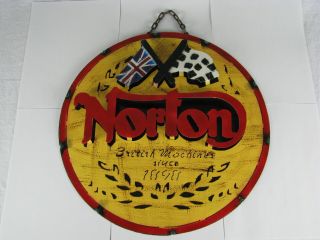 Rare Norton British Machines Racing Motorcycles Motorbike Metal Garage Bar Sign