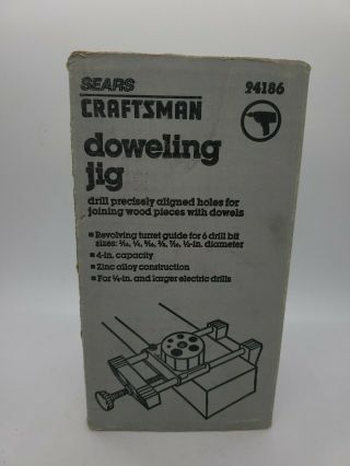 Vintage Sears Craftsman Doweling Jig 94186 With Revolving Turret