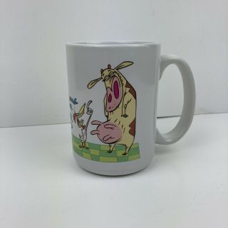 Vintage Cartoon Network Cow And Chicken White Coffee Mug Ceramic Cup