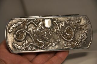 Etui A Lorgnette Ancien Argent Massif Antique Chinese Silver Opera Glasses Case