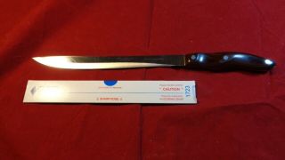 Cutco No.  23 Carving & Slicing Knife Brown Handle Vintage 9 Inch Blade Straight