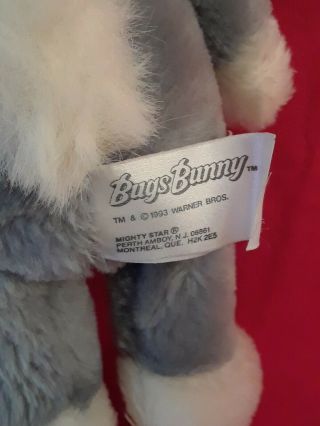 Bugs Bunny Plush Mighty Star 1993 Warner Brothers Stuffed Animal Rabbit Vtg 3