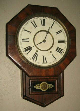 Antique Haven Drop Octagon 8 Day Wall Regulator Chime Clock