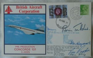 Concorde 101 Pre - Production Flight Cover 1977,  Signed By Trubshaw,  4