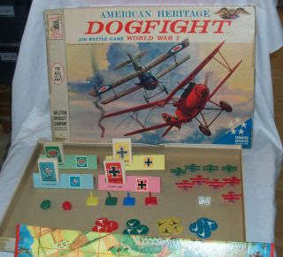 Vintage 1963 Dogfight World War 1 Game Milton Bradley 4302 - Near Complete