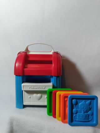 Vintage Fisher Price Sort Stack Mailbox With 5 Letters Toddler Toy From 1989