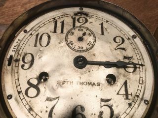 Antique Seth Thomas Brass Ship ' s Wall Clock Outside Ringer Bell & Key Scranton 3