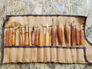 14 Woodcarving Knives,  Antique Carving Tools.