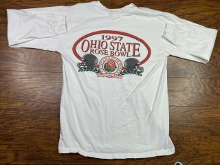 Vintage Ohio State Rose Bowl 1997 Long Sleeve Shirt Medium White Ww
