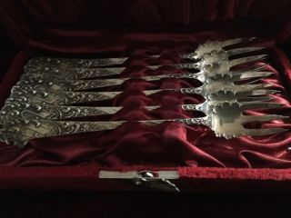 Dominick & Haff Sterling Silver Set Of 6 Cocktail Forks Circa 1896