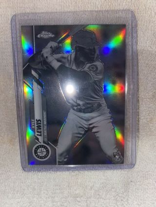 Kyle Lewis 2020 Topps Chrome Negative Refractor Rookie Card Rc Seattle Mariners