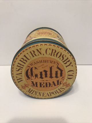 Vintage Tin Washburn’s Gold Medal Flour Crosby Co.  Minneapolis 1990 Bristol Ware 2