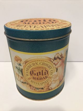 Vintage Tin Washburn’s Gold Medal Flour Crosby Co.  Minneapolis 1990 Bristol Ware 3