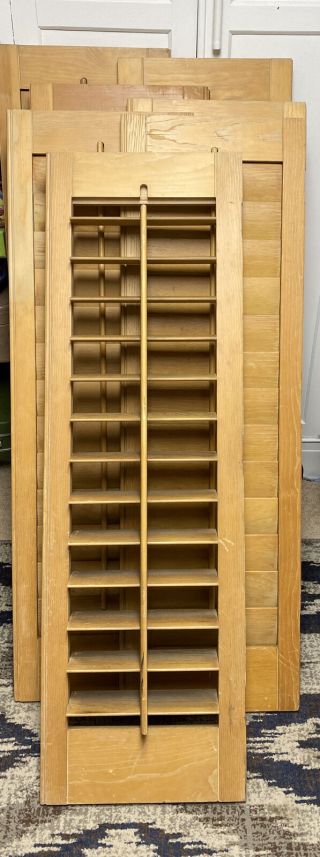 Vintage Wood Shutter Panels 48 " Long X 14 - 7/8 " Wide