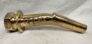 Rare Antique Brass Banana Nozzle For Visible Gas Pump 1 " Hose 15341 Gravity Feed