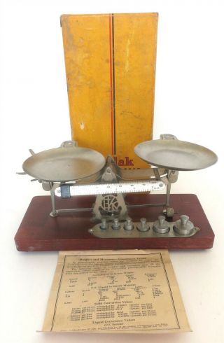 Vintage Kodak Studio Scale W/ 6 Weights & Box