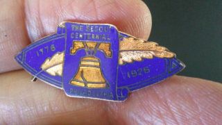 Vintage 1926 Philadelphia Pa Liberty Bell Sesoui Centennial Souvenir Lapel Pin