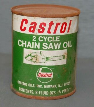 Vintage Castrol 2 Cycle Chainsaw Oil Can Full