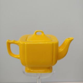 Vintage Small Yellow Ceramic Teapot 08 80