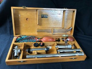 Antique Medical Instruments In Wooden Box.