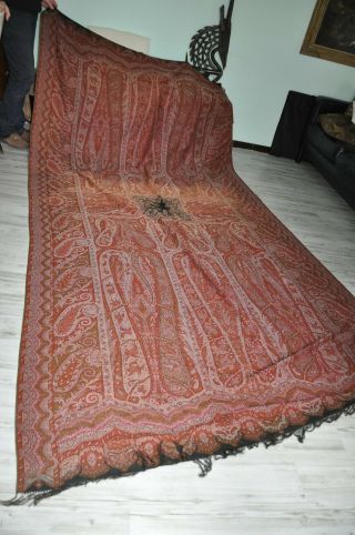Grand Chale Cachemire Ancien Large Antique Cashmere Shawl