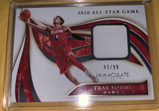 2019 - 20 Panini Immaculate Trae Young All Star Game Jersey/patch D /99