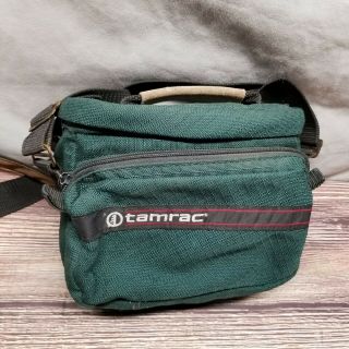 Vintage Tamrac Green Zippered Camera Bag Case Storage Tote Shoulder Carry Strap