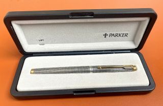 Antique Early Parker 75 Cisele Flat Top Sterling Silver Fountain Pen Usa Ar3658