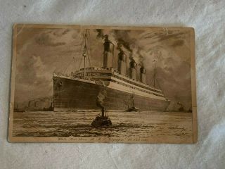 Rare 1922 White Star Line Rms Olympic Steamer Ship Postcard Titanic Sister Ship