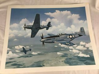 " Thundering Herd " Wwii Fighter Stan Stokes Print Signed Numbered /750 W/coa