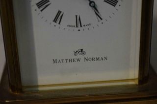 Matthew Norman 1754 Carriage Clock 11 Jewel Swiss Made Clock With Key 2