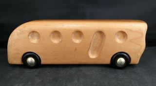 Vintage Antonio Vitali Creative Playthings Wooden Toy Streamliner Bus C.  1950s