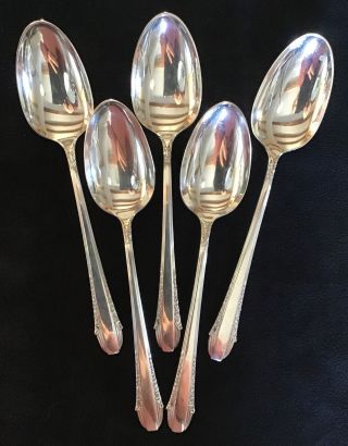 5 International “enchantress” Sterling Silver Large 8.  5”spoons 320g Scrap Or Not
