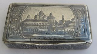 Fine Antique Russian Silver Niello Snuff Box