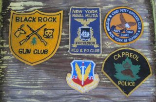 Vintage Patches Patch Gun Club Military Air Command Coast Guard Black Rock