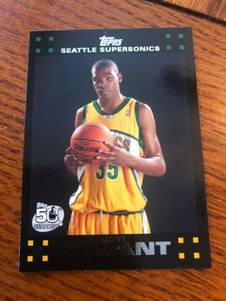 Kevin Durant 2007 - 08 Topps Black Rookie Card 112 Rc Nets Sonics Thunder