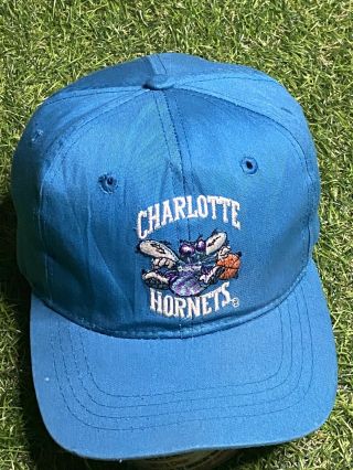Vintage 90s Charlotte Hornets Starter Snapback Hat Cap Sports