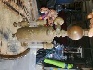Antique Brass Powell Trojan 1pt Lubricator Oiler Hit Miss Steam Engine